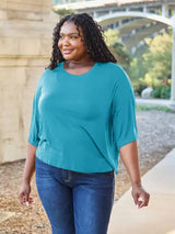 Basic Bae Full Size Round Neck Drop Shoulder T-Shirt - Trendsi - Flyclothing LLC