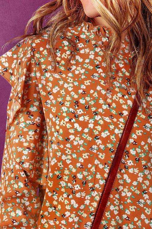 Floral Ruffled Long Sleeve Blouse - Trendsi - Flyclothing LLC