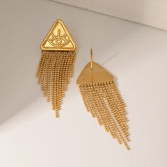 18K Gold-Plated Stainless Steel Geometric Earrings - Trendsi