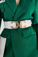 Zinc Alloy Buckle Elastic Wide Belt - Trendsi - Flyclothing LLC