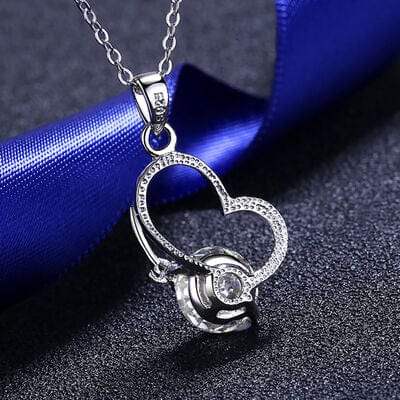 2 Carat Moissanite Heart 925 Sterling Silver Necklace - Trendsi - Flyclothing LLC