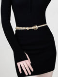 Rhinestone Metal Belt - Trendsi