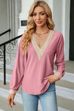 V-Neck Long Sleeve T-Shirt - Trendsi - Flyclothing LLC