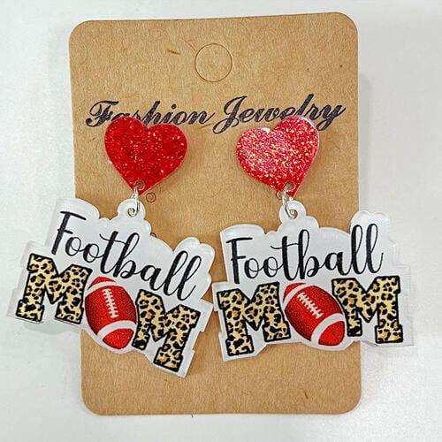Heart Shape Sports Theme Acrylic Dangle Earrings - Trendsi - Flyclothing LLC