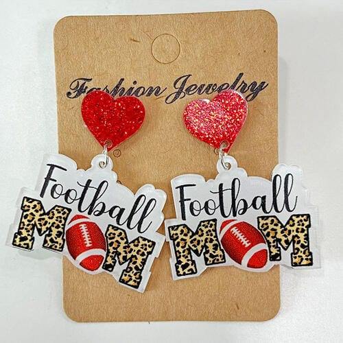 Heart Shape Sports Theme Acrylic Dangle Earrings - Trendsi
