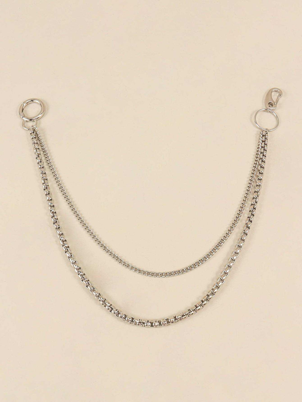 Double-Layered Metal Chain Belt - Trendsi - Flyclothing LLC