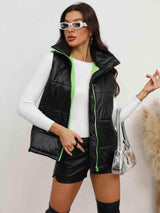 Zip-Up Collared Vest - Trendsi - Flyclothing LLC