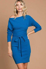 Culture Code Full Size Off Shoulder Dolman Sleeve Dress - Trendsi - Flyclothing LLC