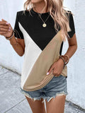 Color Block T-Shirt - Trendsi - Flyclothing LLC