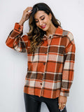Plaid Button-Down Jacket - Trendsi - Flyclothing LLC