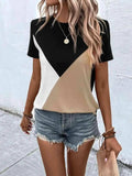 Color Block T-Shirt - Trendsi - Flyclothing LLC