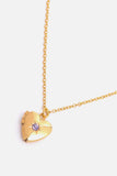 Zircon Heart Shape 14K Gold-Plated Pendant Necklace - Trendsi - Flyclothing LLC