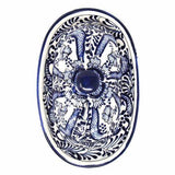 Handmade Pottery Butter Dish, Blue Flower - Encantada - Encantada - Flyclothing LLC