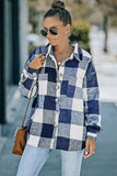 Plaid Button Up Dropped Shoulder Jacket - Trendsi - Flyclothing LLC
