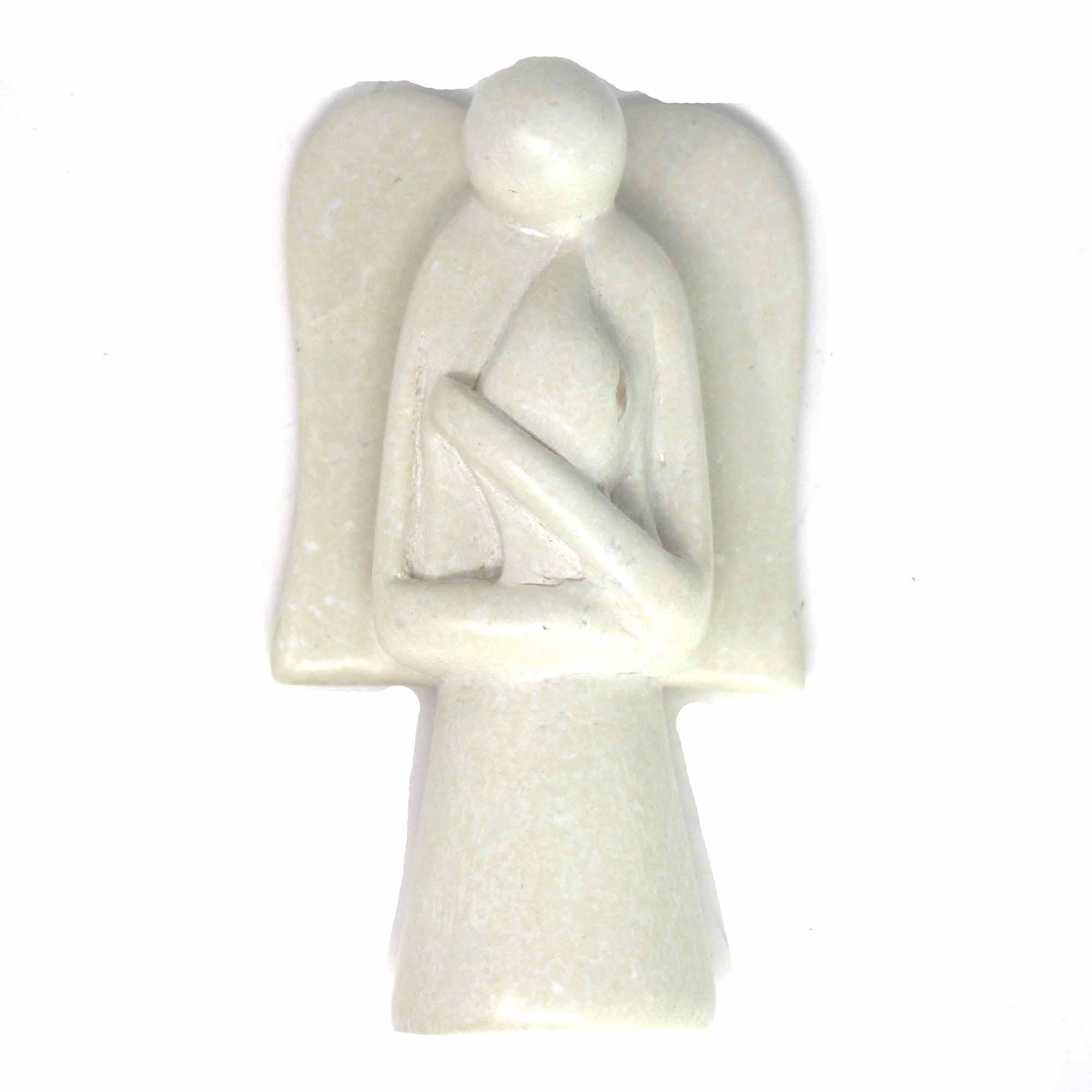 Angel Soapstone Sculpture with Eternal Light - SMOLArt