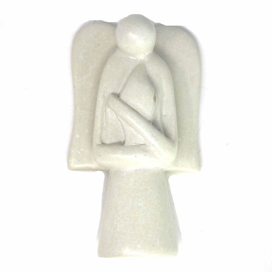 Angel Soapstone Sculpture with Eternal Light - SMOLArt