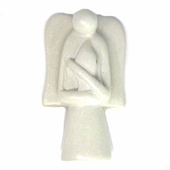 Angel Soapstone Sculpture with Eternal Light - SMOLArt