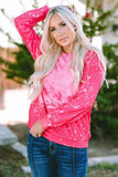 Printed Round Neck Long Sleeve Sweatshirt - Trendsi