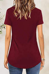 Crisscross Short Sleeve T-Shirt - Trendsi - Flyclothing LLC
