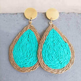 Raffia Grass Teardrop Earrings - Trendsi - Flyclothing LLC