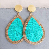 Raffia Grass Teardrop Earrings - Trendsi