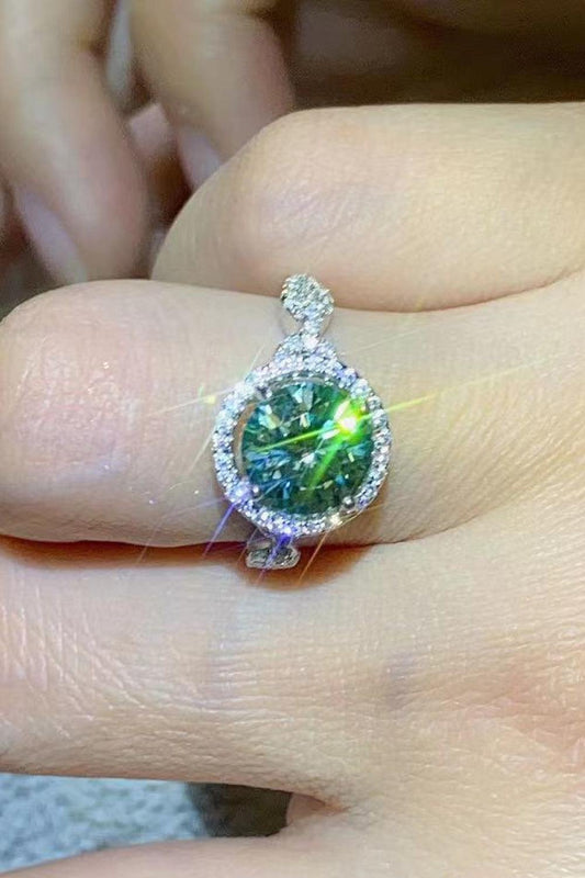 2 Carat Moissanite Emerald Green Ring - Trendsi