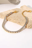 Inlaid Zircon 18K Gold Plated Bracelet - Trendsi