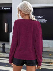 Lace Detail V-Neck Long Sleeve Top - Trendsi