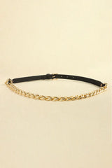 PU Leather Chain Belt - Trendsi - Flyclothing LLC
