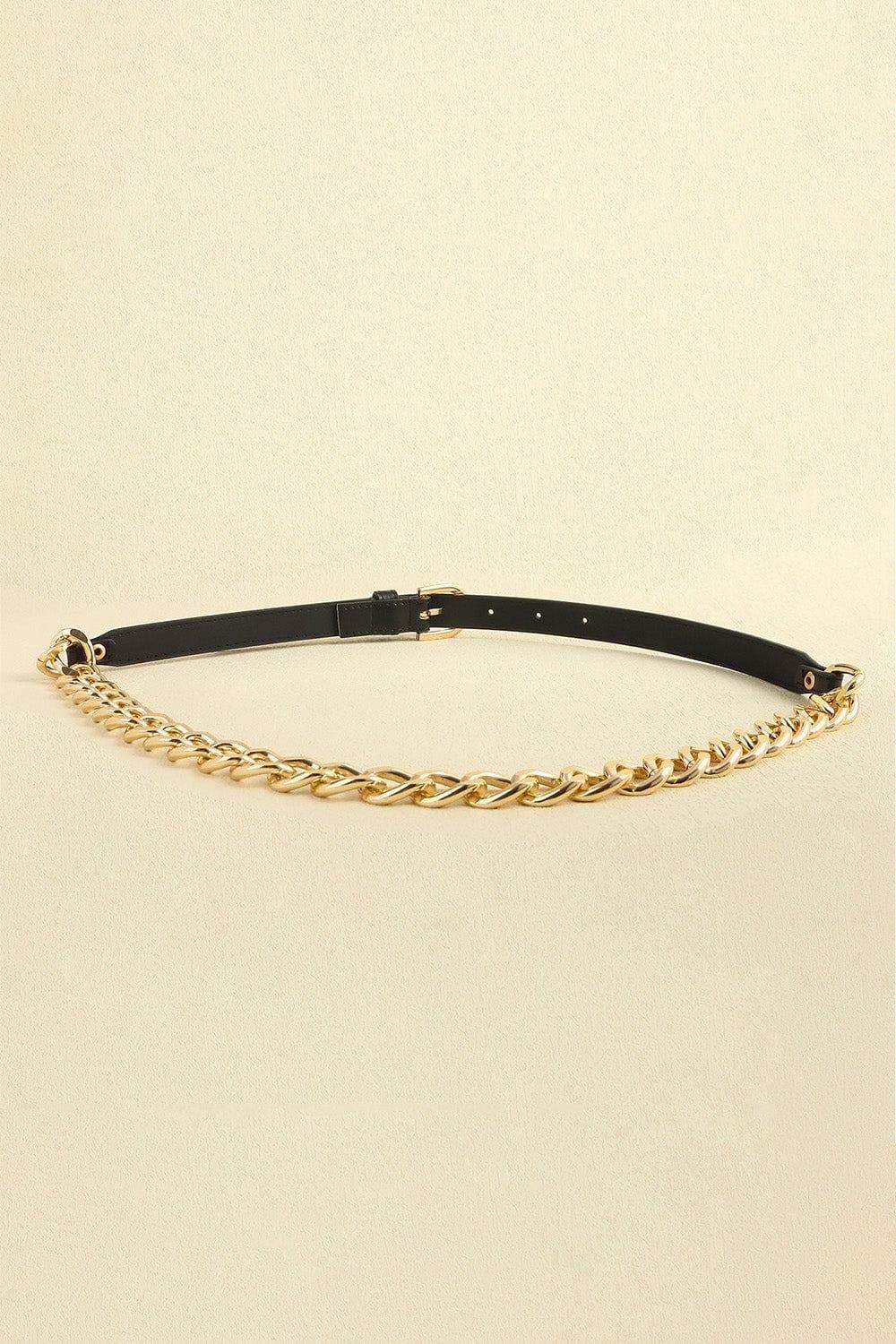 PU Leather Chain Belt - Trendsi - Flyclothing LLC
