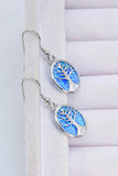 Opal Blue Platinum-Plated Drop Earrings - Trendsi