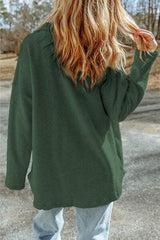 Pocketed Button Up Droppped Shoulder Jacket - Trendsi - Flyclothing LLC