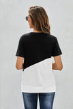 Two-Tone Round Neck Tee - Flyclothing LLC