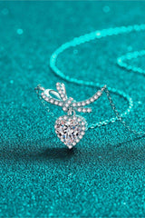1 Carat Moissanite Heart Pendant Necklace - Trendsi - Flyclothing LLC