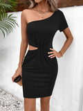 Cutout Twisted One-Shoulder Mini Dress - Trendsi - Flyclothing LLC
