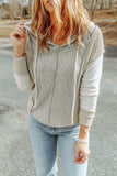 Color Block Exposed Seam Drawstring Hoodie - Trendsi - Flyclothing LLC