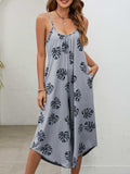 Botanical Print Spaghetti Strap Scoop Neck Jumpsuit - Trendsi - Flyclothing LLC