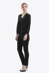 Openwork Zip Up Jacket - Trendsi - Flyclothing LLC