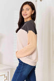 Double Take Color Block Dropped Shoulder T-Shirt - Trendsi