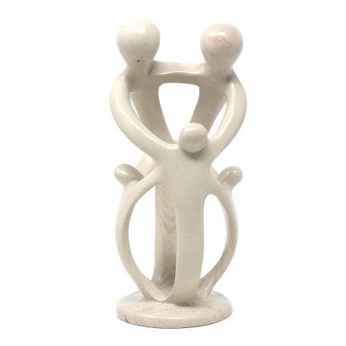 Natural Soapstone Family Sculpture - 2 Parents, 3 Children - Smolart - Smolart