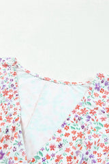 Ditsy Floral Long Sleeve Plunge Bodysuit - Flyclothing LLC