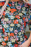Floral Ruffle Shoulder Frill Neck Blouse - Trendsi
