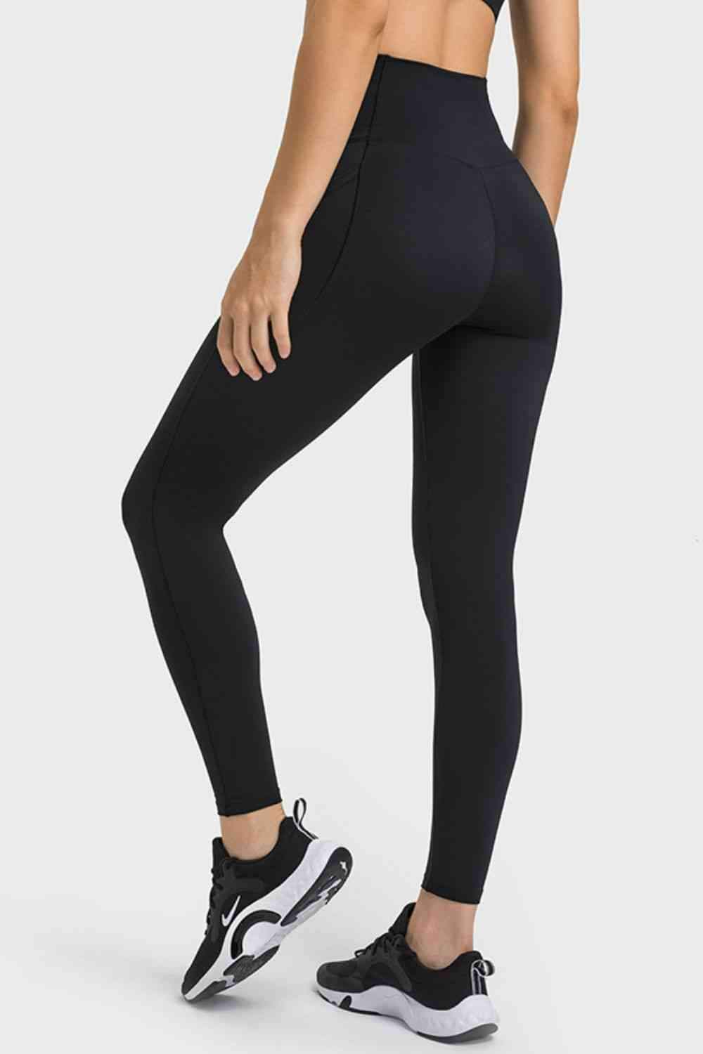 V-Waist Yoga Leggings with Pockets - Trendsi - Flyclothing LLC