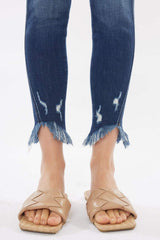 Kancan Raw Hem High Waist Cropped Jeans - Trendsi - Flyclothing LLC