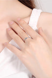 Moissanite 925 Sterling Silver Rhodium-Plated Ring - Trendsi