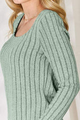 Basic Bae Full Size Ribbed Long Sleeve T-Shirt - Trendsi - Flyclothing LLC