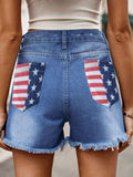 Raw Hem Denim Shorts with Pockets - Trendsi - Flyclothing LLC