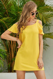 Cold-Shoulder Mini Dress - Trendsi
