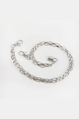 Double Layered Iron Chain Belt with Lock Charm - Trendsi - Flyclothing LLC