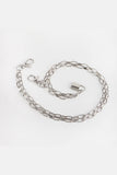 Double Layered Iron Chain Belt with Lock Charm - Trendsi